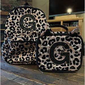 Girls sequin backpack with lunch box